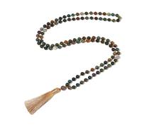 Hovaete 8mm Natural Stone 108 Mala Beads Necklace for Men and Women