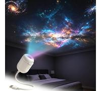 HOVCEH 2-in-1 Galaxy Projector Night Light,Star Projector Night Light with 12 Sliding Projection Films,360°Adjustable,USB Starry LED Lights for Bedroom Ceiling Car &Home Decoration