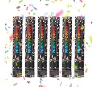 HOVCEH 6 Pcs Biodegradable Confetti Cannons, 30cm Large Confetti Cannons, Coloured Party Poppers, Great For Birthdays, Parties And Weddings