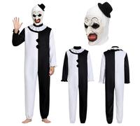 HOVCEH Art the Clown Costume Full Set, Terrifier Costume Outfits, XL | Killer Clown Costume Include Mask, Hat, Art Clown Costume for Events such as Halloween, Carnivals, Parties, or Haunted Houses