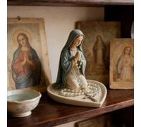 HOVCEH Virgin Mary Statue, Mother Mary Statue, Our Lady Prayer Rosary Box, Elegant Resin Catholic gifts for Use In Prayer And Religious Decoration