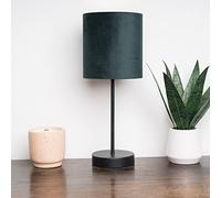 Hove Metal Table Lamp with Velvet Green Shade