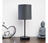 Hove Metal Table Lamp with Velvet Grey Shade