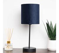 Hove Metal Table Lamp with Velvet Navy Shade