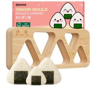 Hovea - Wooden Onigiri Mould - Mini & Regular Size - Rice Ball Sushi Press - Mini Onigiri Sushi Maker for Bento - Japanese Omusubi - Triangle Snacks - Bamboo - ONG005
