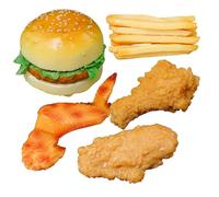 HoveeLuty 1 Set Realistic Play Food, Artificial Plastic Food Includes Hamburger, Fried Chicken, French Fries for Halloween Decorations, Display Props Plastic Toys Play Kitchen