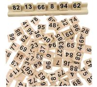 HoveeLuty 100Pcs Number Blocks 1x1 Inch Clear Printed Black Number Block, Educational Montessori Wooden Numbers for Kids Board Game, Spelling Game, Toy, Gift Wooden Numbers 1-100 Blocks 1-100
