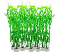 HoveeLuty 10PCS/Pack Artificial Aquarium Plants 12 Inch Aquarium Plants with Stone Base Realistic Fish Tank with Low Maintenance for Fish Bowl Tank or Tropical for