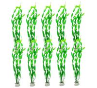 HoveeLuty 10PCS/Pack Artificial Aquarium Plants, 12 Inch Aquarium Plants with Stone Base, Realistic Fish Tank with Low Maintenance for Fish Bowl, Tank or Tropical for