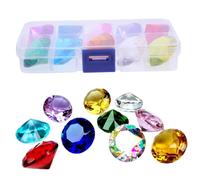HoveeLuty 10Pcs/Set Fake Diamonds, Glass Gems for Kids Set, 1 Inch Big Colorful Diamonds with Box Diving Toys Gemstones for Kids Swimming Pool Party Favors Dive Toys Plastic Gems