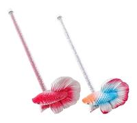 HoveeLuty 2PCS Betta Fish Toys, 5.9 Inch Simulation Beta Fish Toy, Waterproof Resin Betta Toys, Reusable Interactive for Tanks Sticks Interactive