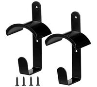 HoveeLuty 2Pcs Bridle Hooks Wall Mount Black Metal Saddle Rack with Hook and Screws Bracket for Horse Barn Tack Room Stall Storage Supplies Horse Bridle Saddle Rack