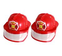 HoveeLuty 2PCS Firefighter Hats for Kids Adjustable Plastic Firefighter Helmet with Safety Goggles Fire Hats for Kids Dress Up, Cosplay, Role Play Fire for Helmet Fireman Hat