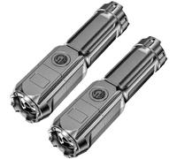 HoveeLuty 2PCS Flashlights High Lumen Waterproof Long-Range LED Flashlight with Telescopic Zoom 3 Bright Mode Flashlight Long-Lasting Rechargeable Flashlights for Hiking & Camping for Emergencies