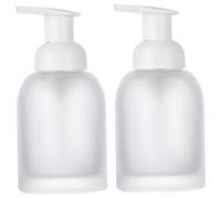 HoveeLuty 2PCS Glass Foaming Soap Dispenser, 250ml/15oz, White, Leakproof & Non-Slip, Refillable & Eco-Friendly, Versatile Use, Generous Capacity, Bathroom & Kitchen