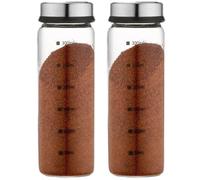 HoveeLuty 2PCS Large Salt and Pepper Shakers with Adjustable Pour Holes Salt Shaker with Stainless Steel Seal Lid Large Salt Shaker for Table Salt Black and White Pepper