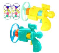 HoveeLuty 2Set Flying Disc Launcher Toys Portable Light up Flying Cat Toy with Colorful Propellers for Kittens Indoor Outdoor Cat Toys Toy Gun Kitten