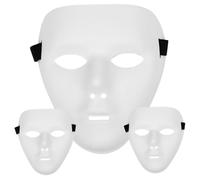 HoveeLuty 3 Pcs Halloween Mask Full Face 7.7x6.5 In White Mask for Men DIY Blank Masquerade Plain for Novel Costume, Cosplay Artistic Projects, Theater DIY Masquerade Blank