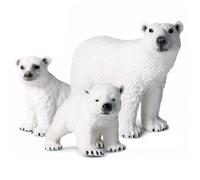HoveeLuty 3PCS Polar Bear, Realistic Artic Animals Figurines, 3 Sizes Polar Bear Figurine Model Educational Learning Toys Birthday Cake Topper Animals Toys for Kids Boys Girls Figurine