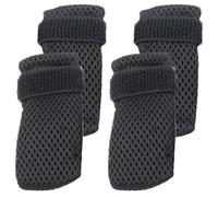 HoveeLuty 4 Packs Cat Claw Covers, Black Anti Scratch Polyester Cat Shoes, Adjustable Breathable Mesh Paw Gloves for Indoor Cats Pet Bathing Cutting Nails Nail Covers Boots Paw Gloves