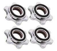 HoveeLuty 4PCS Barbell Collars Dumbbell Hex Nut 1x0.8inch Spin-Lock Barbell Clamps Exercise Accessories Anti-Slip Universal Weight Clips for Bars Barbells Dumbbells Weight Bar Clamps for