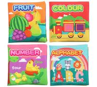 HoveeLuty 4PCS Bath Books for Toddlers 1-3 Waterproof, Tear-Proof Bath Books with Vivid Patterns & Colors, Early Educational Baby with Sound Cover for Funny Shower for Babies