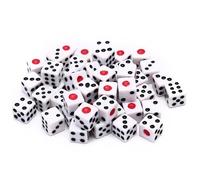 HoveeLuty 50Pcs Dice Set, Acrylic 6 Sided Dice, 8mm Mini with Black & Red Dots for Table Board Games, Teaching Math, Activity, Casino Theme, Party Favors 6 Sided Casino