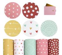 HoveeLuty 5Pcs Faux Leather Sheets, 7.9x13.0 Inch Faux Leather Sheets for Crafts with Cute Printing, Multiple Styles & Colorful for DIY, Earrings Making, Sewing, Clips Decoration Fabric