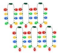 HoveeLuty 6Pcs Christmas Light Necklace, 9 LEDs Light Up Christmas Necklace with 3 Flash Modes, Colorful Decorations for Festival Party Supplies Up