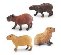 HoveeLuty Animal Figures, 4pcs Plastic Capybara Figurines, Capybaras Ornament Standing Capybaras Model for Science Project, Learning Educational Toys, Birthday Cake Topper for Kids Capybara Figurine