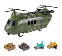HoveeLuty Army Helicopter Toy with Light & Sound Transport Toy Helicopter Educational Playset Christmas Birthday Party Favors for Kids No Battery Aeroplane Toys Mini Rc Toys for Kids 3-5