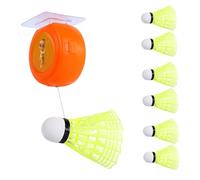 HoveeLuty Badminton Rebound Trainer, 6PCS Glowing Self-Exercise Badminton Ball Training Kit Elastic Cords for Kids Adult Rebound Trainer Ball