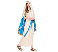 HoveeLuty Biblical Costumes for Women, Religious Virgin Mary Costume with Skirt, Cape, Headscarf & Belt for Christmas Cosplay, M Jesus Costume Party Supplies Christmas