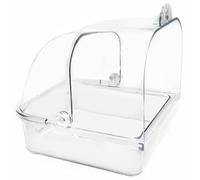 HoveeLuty Bird Bath for Cage Clear Cleaning Bathtub Bird Cage Accessories 3.9x5.5x4.7 Parakeet Bath Hanging with Drawer Design for Parrots, Mynahs, Prevent Escape Parakeet