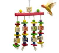 HoveeLuty Bird Chew Toys 8x14 Inch Parrot Chew Toys Natural Wood Bird Toys with Hanging Clip Colorful Stress Relief Parrot Toys Gifts for Birds Parrot ToysBird Cage Accessories Bird Toys