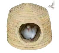 HoveeLuty Bird Nest for Cage, Straw Woven Bird House for Cage, 11.8x8.3 Inch Warm Windproof Parakeet Nesting Box, Portable Nesting Box for Birds, Pigeons and Parrots Parakeet