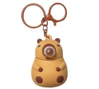 HoveeLuty Capybara Keychain, Squeeze to Blow Bubbles Silicone Capybara Car Accessories Hanging Figurine Bag Charm Cute Key Chain for Women, Men, Teens Figurine Car Accessories Bag Charm