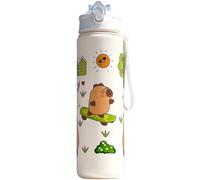 HoveeLuty Capybara Water Bottle, 800ml Cute Water Bottle with Straw and Handle for Kids & Adults for Campus, Gym, Office, or Outdoor Use with Straw Cute for Kids
