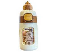 HoveeLuty Capybara Water Bottle with Lid &Silicone Straw 330ml PC Cute Water Bottle with Seal for Kids & Girls in School, Office, on Travel for Kids with Straw