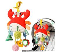 HoveeLuty Car Seat Toys, Baby Plush Spiral Hanging Toys for Stroller Crib Bar Bassinet Car Seat Mobile with Music Box - Crab shape Toy for Babies 0-6 Months Girl Baby 0-6 Months