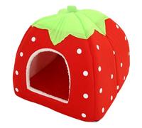 HoveeLuty Cat Bed Cute Cartoon Strawberry Cat Cave with Mat Foldable Puppy House for Home Dormitory Little Pets Living 10x10x11in Beds Bed Beds for Indoor Cats Cave