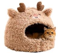 HoveeLuty Cat Bed, Large Cozy Hooded Cat Cave with Removable Washable Cushioned Pillow, Soft Plush No Deformation Pet Bed for Home Beds for Indoor Cats Sleeping Bag Cave