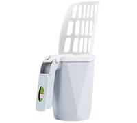 HoveeLuty Cat Litter BoxCat Litter Scoop with Holder and Bag Container, 3 In 1 Cat Box 11.8x6.7 Inch Large Capacity Bin for Indoor Outdoor Accessories, Grey Scoop