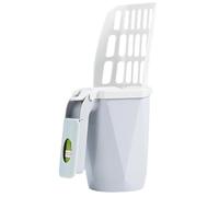 HoveeLuty Cat Litter Scoop with Holder and Bag Container, 3 In 1 Cat Litter Box 11.8x6.7 Inch Large Capacity Bin for Indoor Outdoor Accessories, Grey Scoop Holder Box