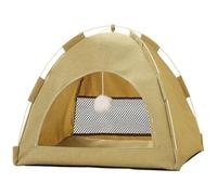 HoveeLuty Cat Tent 15x15x13in Oxford Cloth Cozy Kitten Tent with Mesh Window & Furry Ball Removable Washable Secure Cat House for Small Pet 0-3kg Teepee Cave House