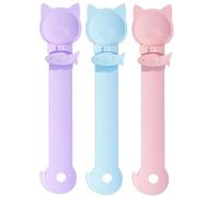 HoveeLuty Cat Treat Spoon3Pcs Cat Strip Feeder Spoon, 3 Color Shaped Strip Feeder, 10 Inch HIPS & PP Treat Spoon, Washable Reusable Spill-Proof Squeeze for Owners