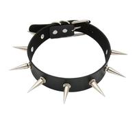 HoveeLuty Choker Necklace for Women Leather Gothic Punk Spiked Black Choker Studded Rivets Adjustable Emo Outfit Spike Necklace Emo Studded