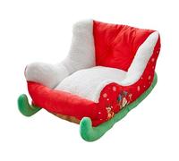 HoveeLuty Christmas Dog Bed, 23.6x15x11 Christmas Sleigh Plush Cat Bed, Santa Pet Festive Nest for Holiday Kitten Calming Sleeping Puppy Cat Puppy for Small Dogs Small Dog