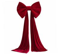 HoveeLuty Christmas Tree Topper Bow, 20x15in Extra Large Red Velvet Bows with 9.8ft Long Trailing for Home Christmas Tree Toppers for Wreath Wall Room Party Holiday Bows Topper