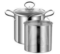 HoveeLuty Deep Fryer Pot with Basket, 3.5L Stainless Steel Small Deep Fryer, Deep Frying Pot for Chips, Fries, Chicken, Fish